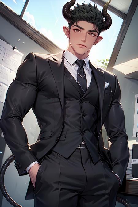 00804-1840383024-_lora_mik277_0.7_,1boy,male focus,solo,muscular,pectorals,short hair,horns,tail,suit,office,.png